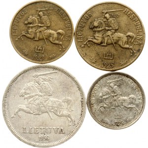Lithuania 10 Centu - 5 Litai 1925-1936 Lot of 4 coins