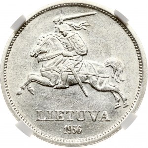 Lithuania 5 Litai 1936 Basanavicius NGC AU 53