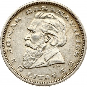 Lithuania 5 Litai 1936 Basanavicius