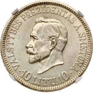 Lithuania 10 Litu 1938 Smetona NGC UNC DETAILS