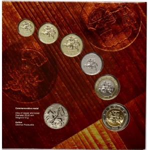 Lithuania 10 Centu - 5 Litai 2013 & Medal coins of the republic of Lithuania Set Lot of 7 pcs