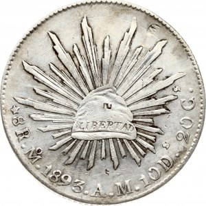 Mexico 8 Reales 1893 Mo AM CHOPMARKED