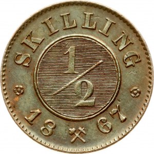 Norway 1/2 Skilling 1867
