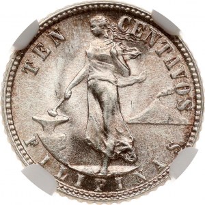 Philippines 10 Centavos 1945 D NGC MS 65