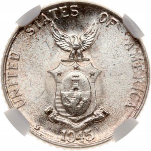 Philippines 10 Centavos 1945 D NGC MS 65