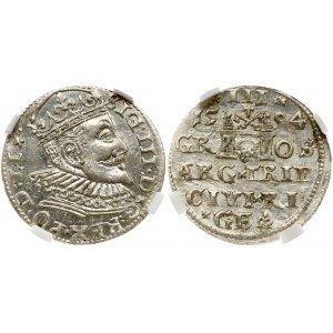 Poland Trojak 1594 Riga NGC MS 63+