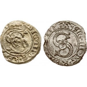 Poland Szelag 1600 & 1607 Riga Lot of 2 coins
