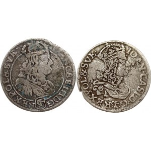 Poland Szostak 1661 TLB & 1667 TLB Lot of 2 coins