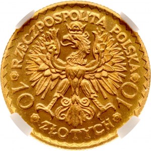 Poland 10 Zlotych 1925 Boleslaw Chrobry (R2) NGC MS 64