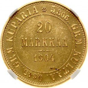 Russia For Finland 20 Markkaa 1904 L NGC MS 63 PL