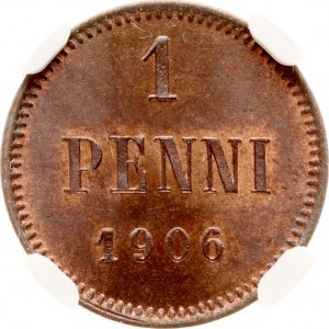 Russia For Finland 1 Penni 1906 NGC MS 64 BN