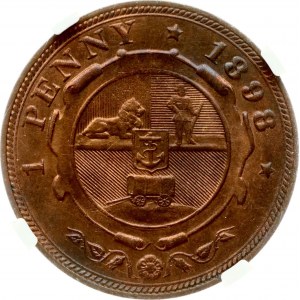 South Africa 1 Penny 1898 NGC MS 64 RB
