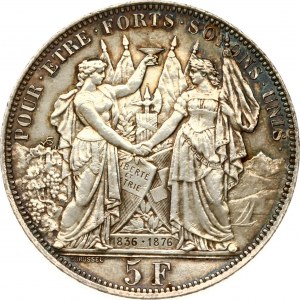 Switzerland 5 Francs 1876 Lausanne Shooting Festival