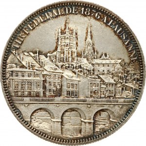 Switzerland 5 Francs 1876 Lausanne Shooting Festival