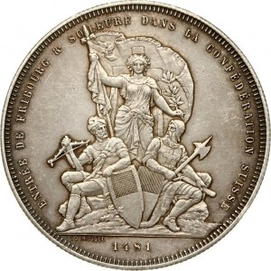 Switzerland 5 Francs 1881 Fribourg Shooting Festival