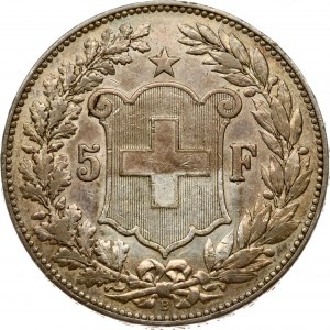 Switzerland 5 Francs 1889 B Head of Helvetia