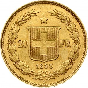 Switzerland 20 Francs 1895 B Libertas
