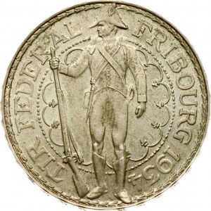 Switzerland 5 Francs 1934 Fribourg Shooting Festival