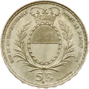 Switzerland 5 Francs 1934 Fribourg Shooting Festival