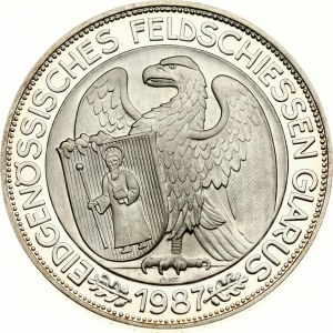 Switzerland 50 Francs 1987 Glarus Shooting Festival