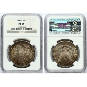 USA Morgan Dollar 1881 S NGC MS 64