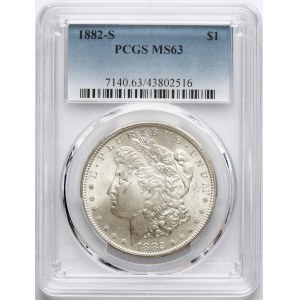 USA Morgan Dollar 1882 S PCGS MS 63