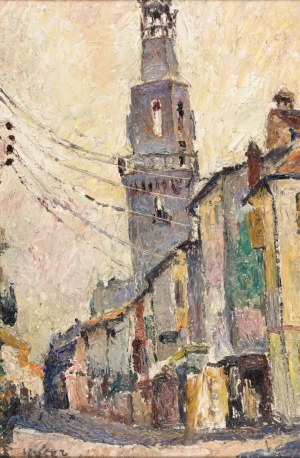 Mela MUTER (1876-1967), Pejzaż miejski z dzwonnicą