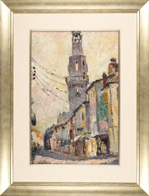 Mela MUTER (1876-1967), Pejzaż miejski z dzwonnicą