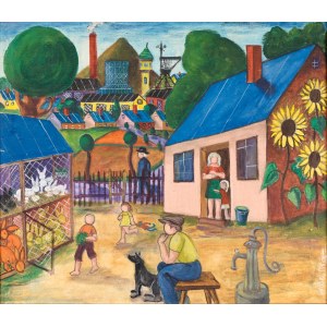Paweł WRÓBEL (1913-1984), Na podwórzu, 1982