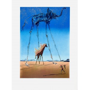 Salvador DALI (1904-1989), Płonąca żyrafa i kosmiczny słoń