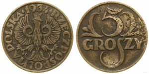 Poland, 5 groszy, 1934, Warsaw