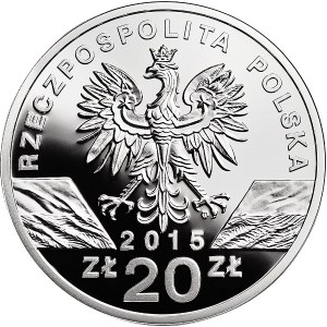 III RP, 20 złotych 2015 - Pszczoła miodna (łac. Apis mellifera)