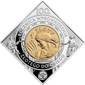 III RP, 1 złotych 2024 - 100 rocznica wprowadzenia złotego do obiegu