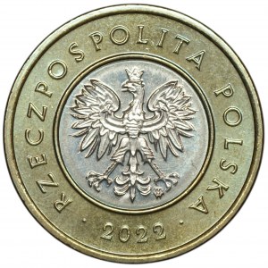 III RP, 2 złote 2022 - mennicze, PODWÓJNE PIÓRA, SZEROKI OGON