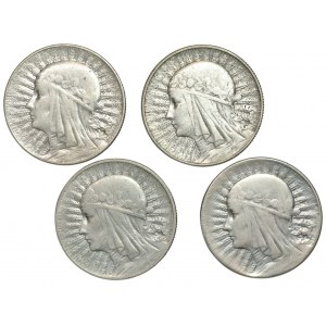 II RP, 5 złotych (1932-1933), zestaw 4 sztuk