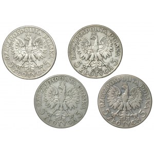 II RP, 5 złotych (1932-1933), zestaw 4 sztuk