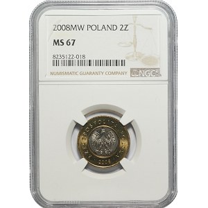 III RP, 2 złote 2008 - NGC MS67