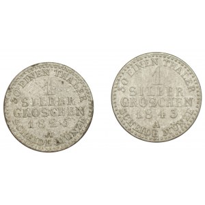Niemcy, Prusy, Zestaw 1 silbergroschen 1825-43