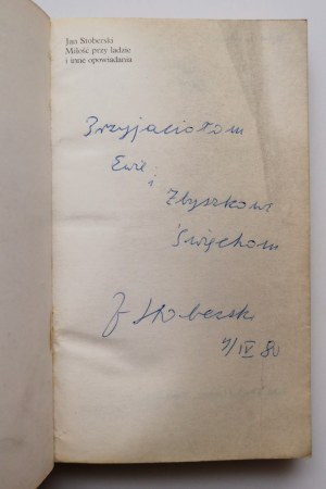 STOBERSKI JAN Love at the counter [Author's dedication].