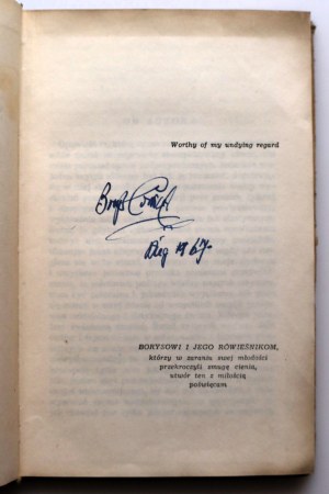 CONRAD JOSEPH Smuga cienia Wyznanie [autograf syna Autora, BORYSA CONRADA z 1967 roku]