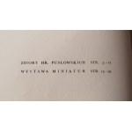 WYSTAWA MINIATUR NA TLE WNĘTRZ PAŁACU HR. PUSŁOWSKICH Wydawnictwo Muzeum Narodowego w Krakowie [1939]