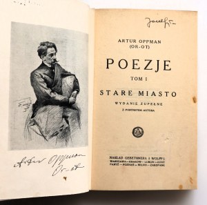 OPPAN ARTUR (OR - OT) Poems TOM I Old Town. Complete edition with portrait of the author [1926].