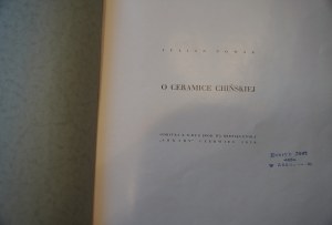 NOWAK JULIAN On Chinese ceramics [print from Arkady Monthly 1938].