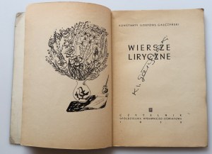 GALCZYŃSKI KONSTANTY ILDEFONS Lyrical Poems [1952] autograph by the Author