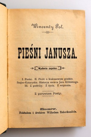 POL WINCENTY Songs of Janusz. Complete Edition ZŁOCZÓW [after 1923].