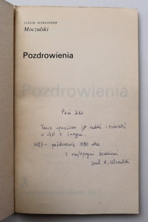 MOCZULSKI LESZEK ALEKSANDER Greetings. Illustrations by STANISŁAW RODZIŃSKI [Dedication by the Author].