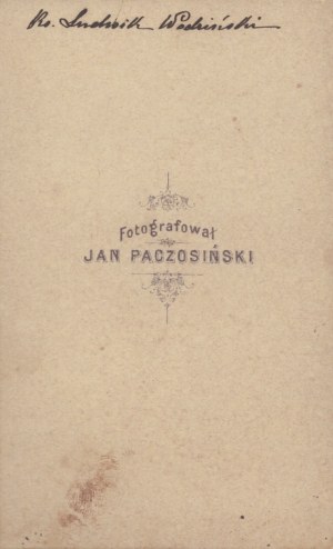 J. Paczosinski] Photograph of Rev. Ludwik Wodzinski, pastor of the Fara in Krosno. Photographed by J. Paczosinski [Krosno, 1860s].