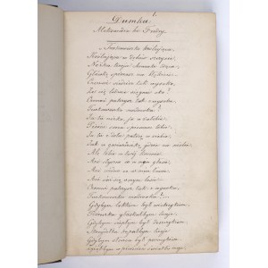 Manuscript with the most beautiful Polish poetry, dumkas and songs. Souvenir for E. Zulinski [1882].