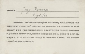 Exhibition of the Polish Book in Lviv, Mieczyslaw OPAŁEK] Set of invitations and photograph from the exhibition. Lviv May 11-21, 1931.