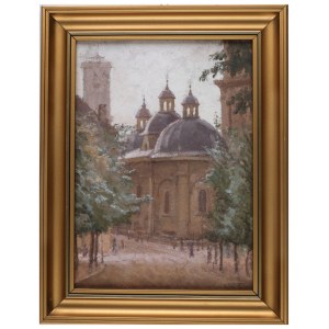 ŁOTOCKI Kazimierz (1882-1942) - Widok z Lwowa (Cerkiew Wołoska) [lata międzywojenne]